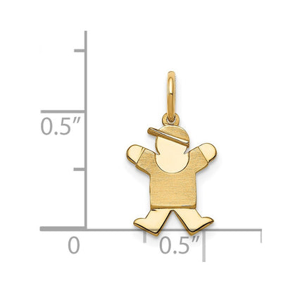 14k Yellow Gold Mini Boy Joy Charm Pendant