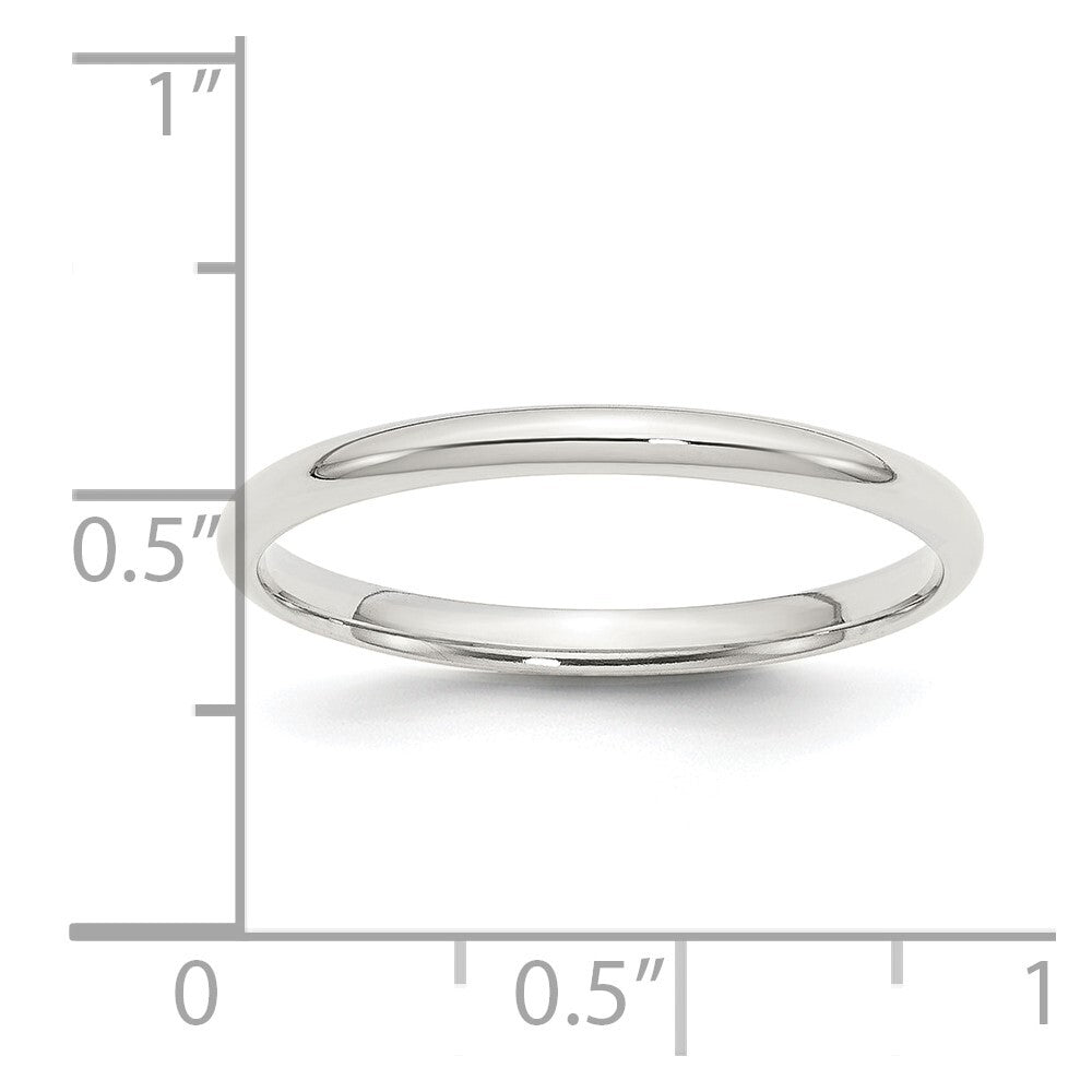 Sterling Silver 2mm Comfort Fit Size 11 Band