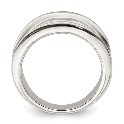 Sterling Silver 15mm Tapered Ring Size 7