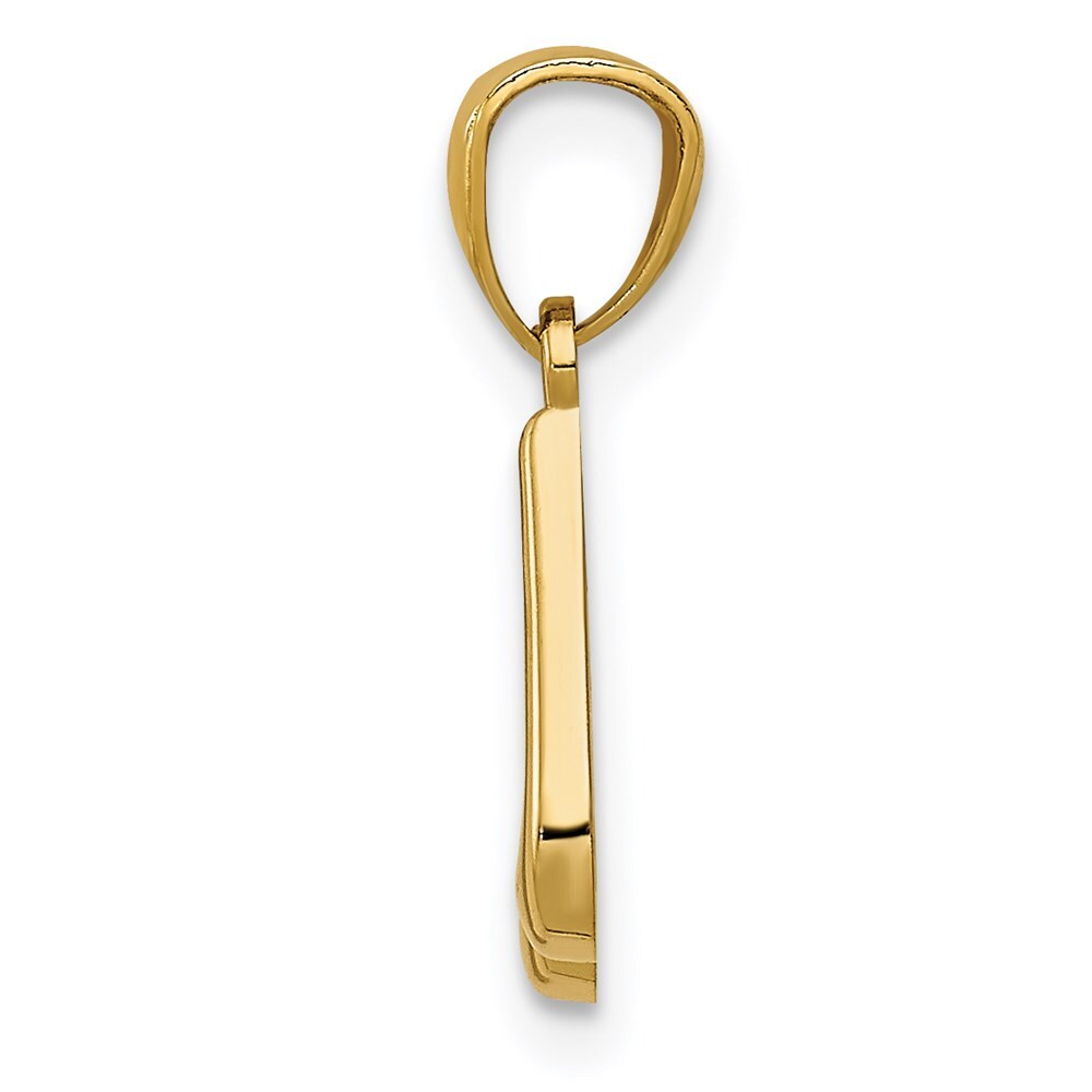 14k Yellow Gold Gold Polished Music Note Pendant for Women