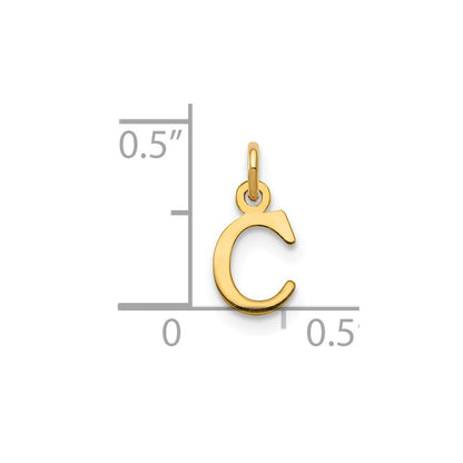 14k Yellow Gold Cutout Letter C Initial Pendant