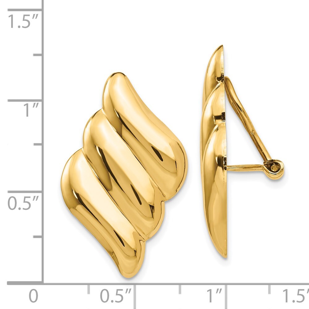 14k Yellow Gold Non-pierced Fancy Stud Earrings