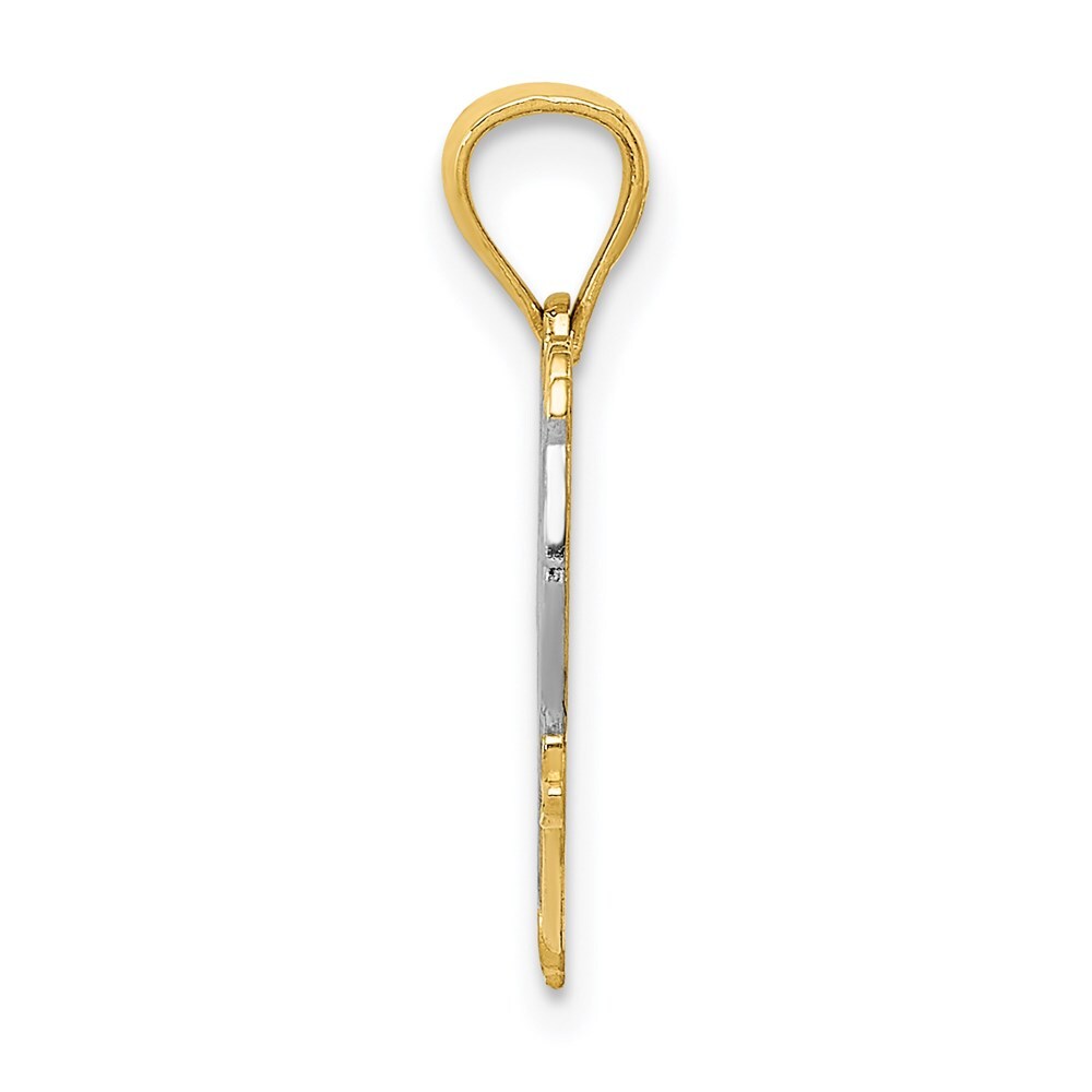 14k Yellow Gold and Rhodium MOM Pendant for Women