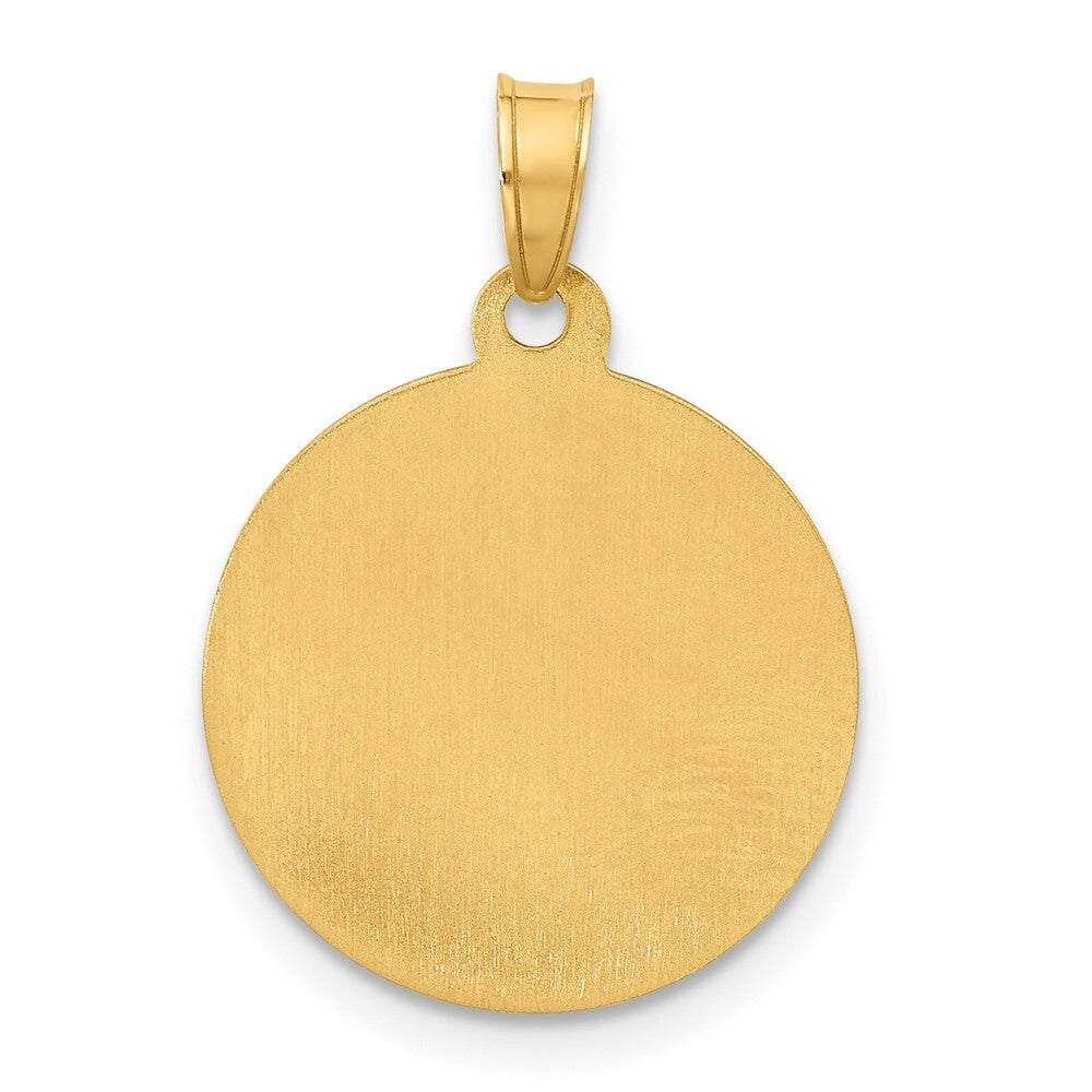 14k Yellow Gold Polished Hollow St Anthony Medal Pendant for Women