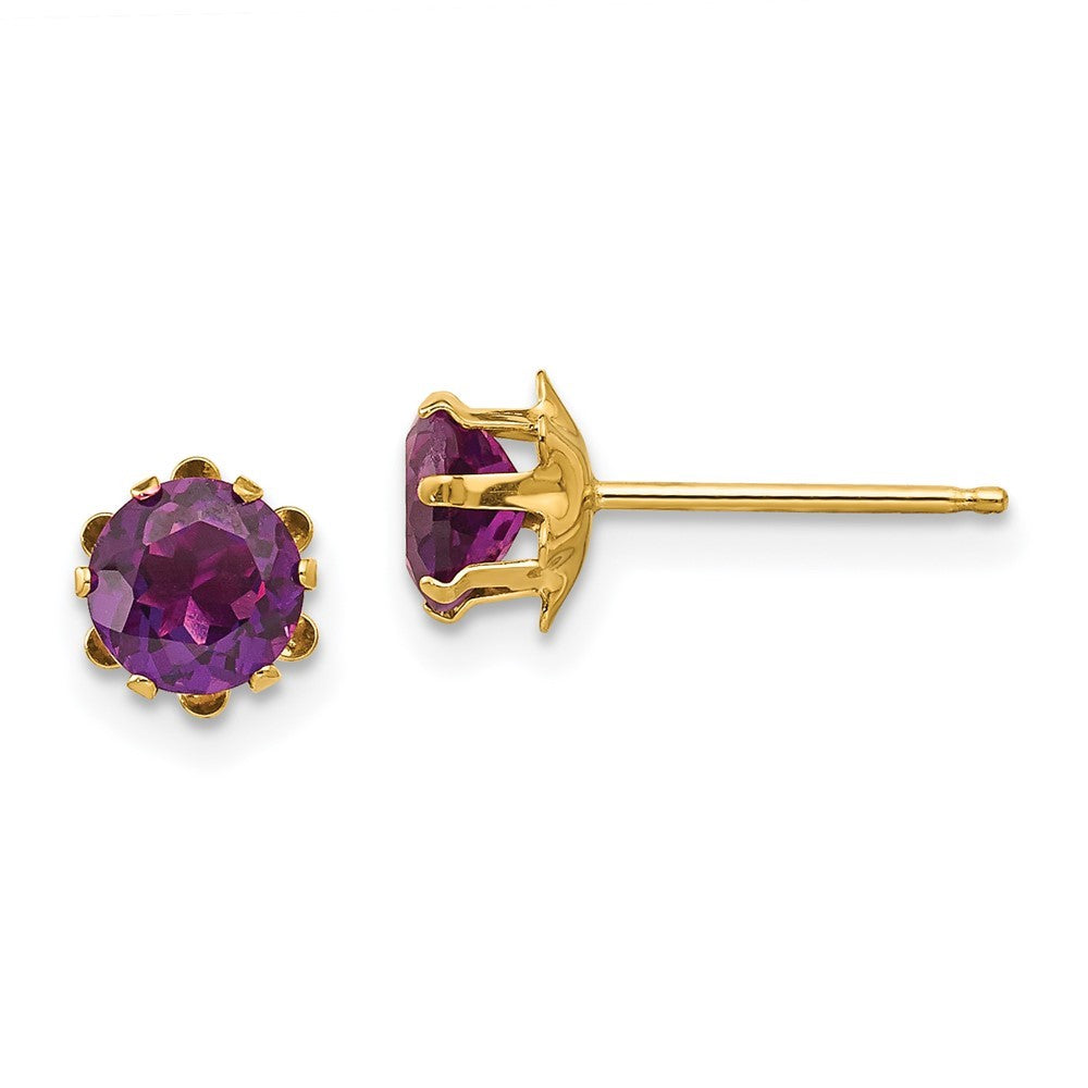 14k Yellow Gold Madi K 5mm CZ Birthstone (Jun) Earrings