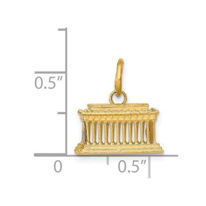 14k Yellow Gold Lincoln Memorial Charm