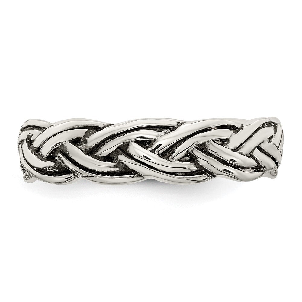 Sterling Silver Antiqued Celtic Band Size 7