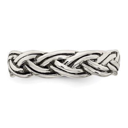 Sterling Silver Antiqued Celtic Band Size 7