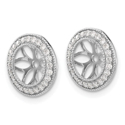 14k White Gold 3/8ct Diamond Earring Jackets