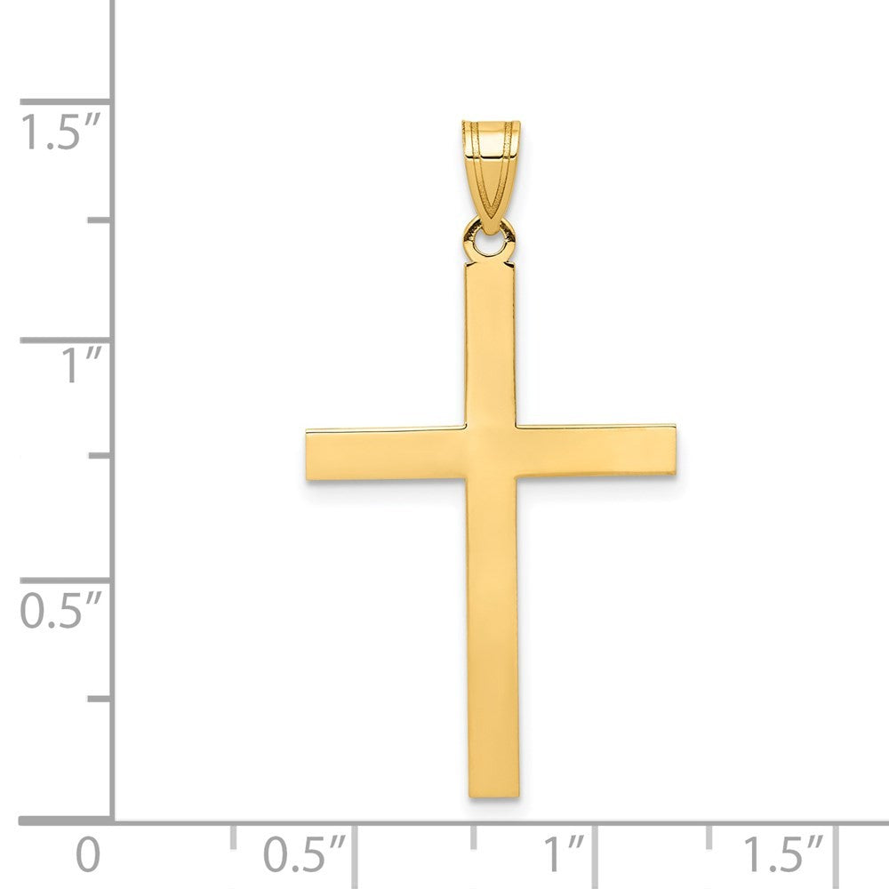 14k Yellow Gold Engravable Cross Charm