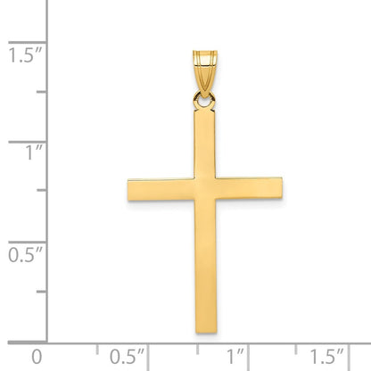 14k Yellow Gold Engravable Cross Charm