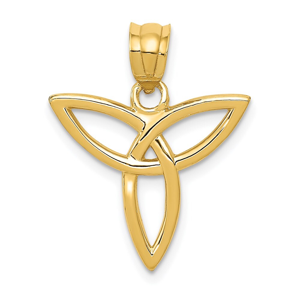 14k Yellow Gold Trinity Symbol Charm Pendant for Women