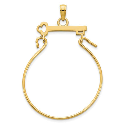 14k Yellow Gold Key Charm Pendant Holder Pendant for Women