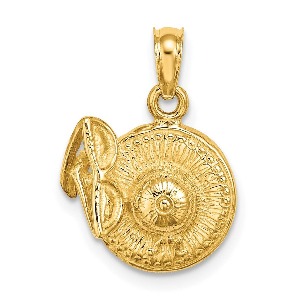 14k Yellow Gold 3-D Sunhat w/ Sunglasses Charm