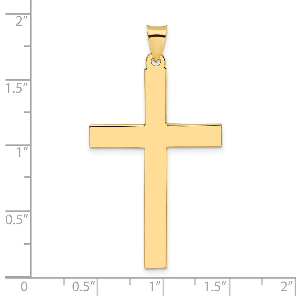 14k Yellow Gold Polished Solid Cross Pendant