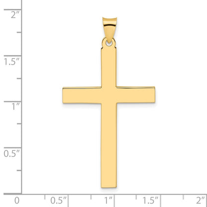 14k Yellow Gold Polished Solid Cross Pendant