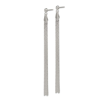 Sterling Silver Polished Fancy Long Linear Dangle Earrings