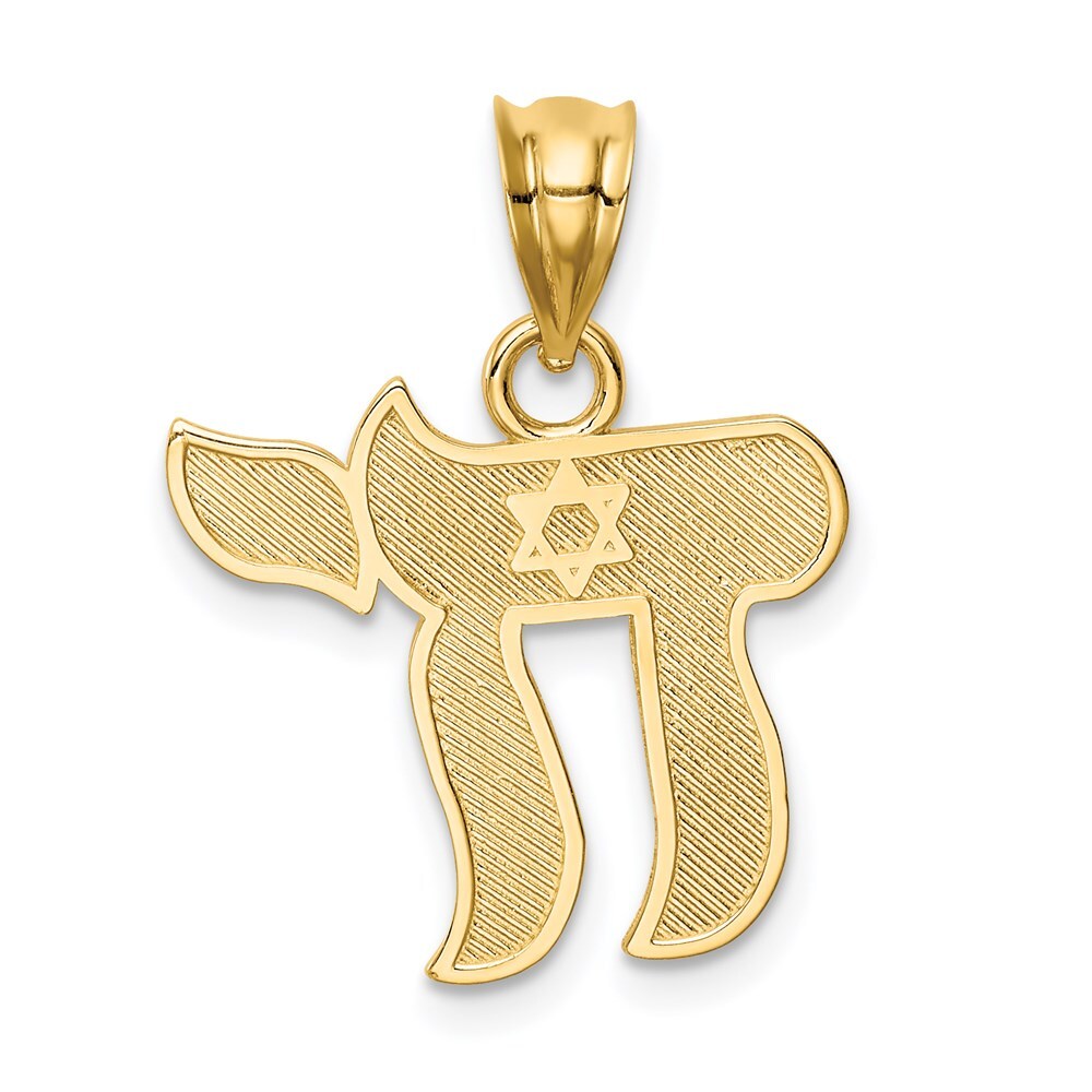 14k Yellow Gold Polished Chai Pendant for Women