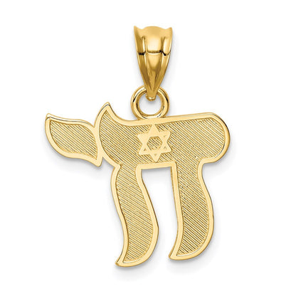 14k Yellow Gold Polished Chai Pendant for Women