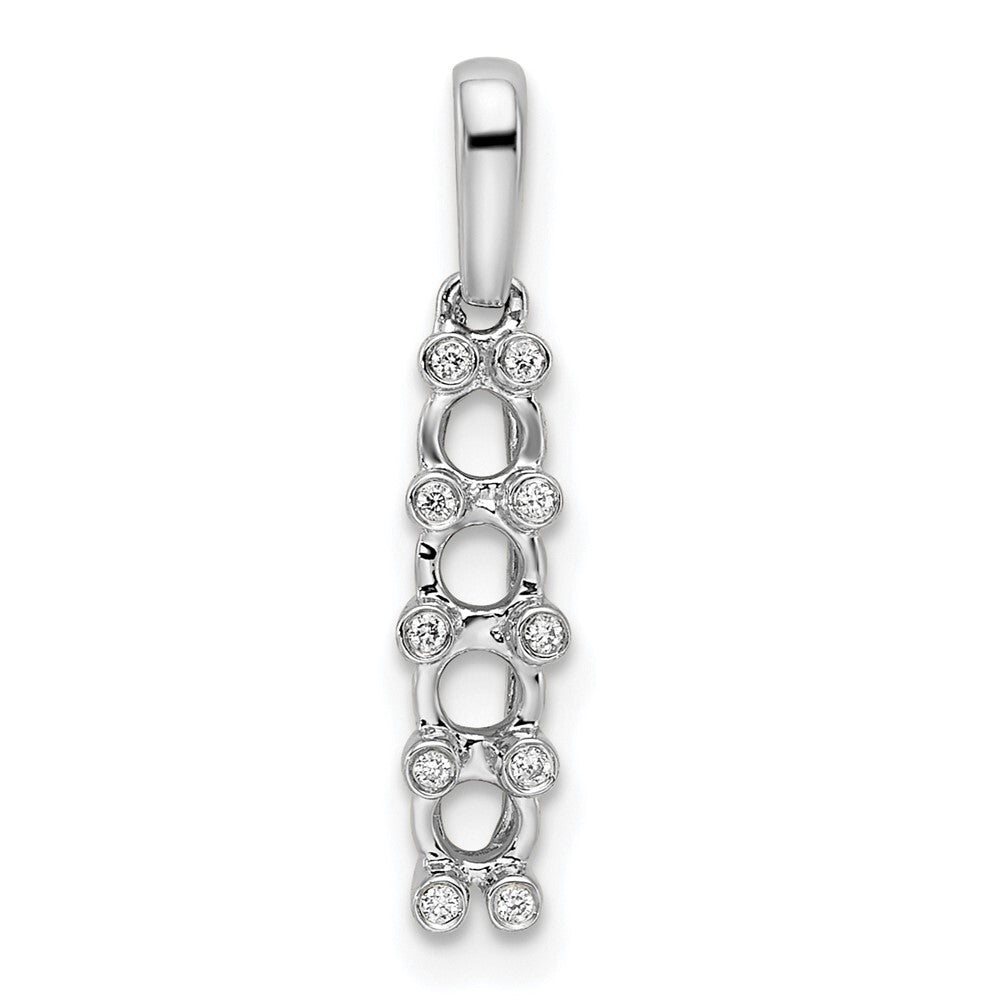 14k White Gold Family Jewelry Diamond Semi-Set Pendant for Women