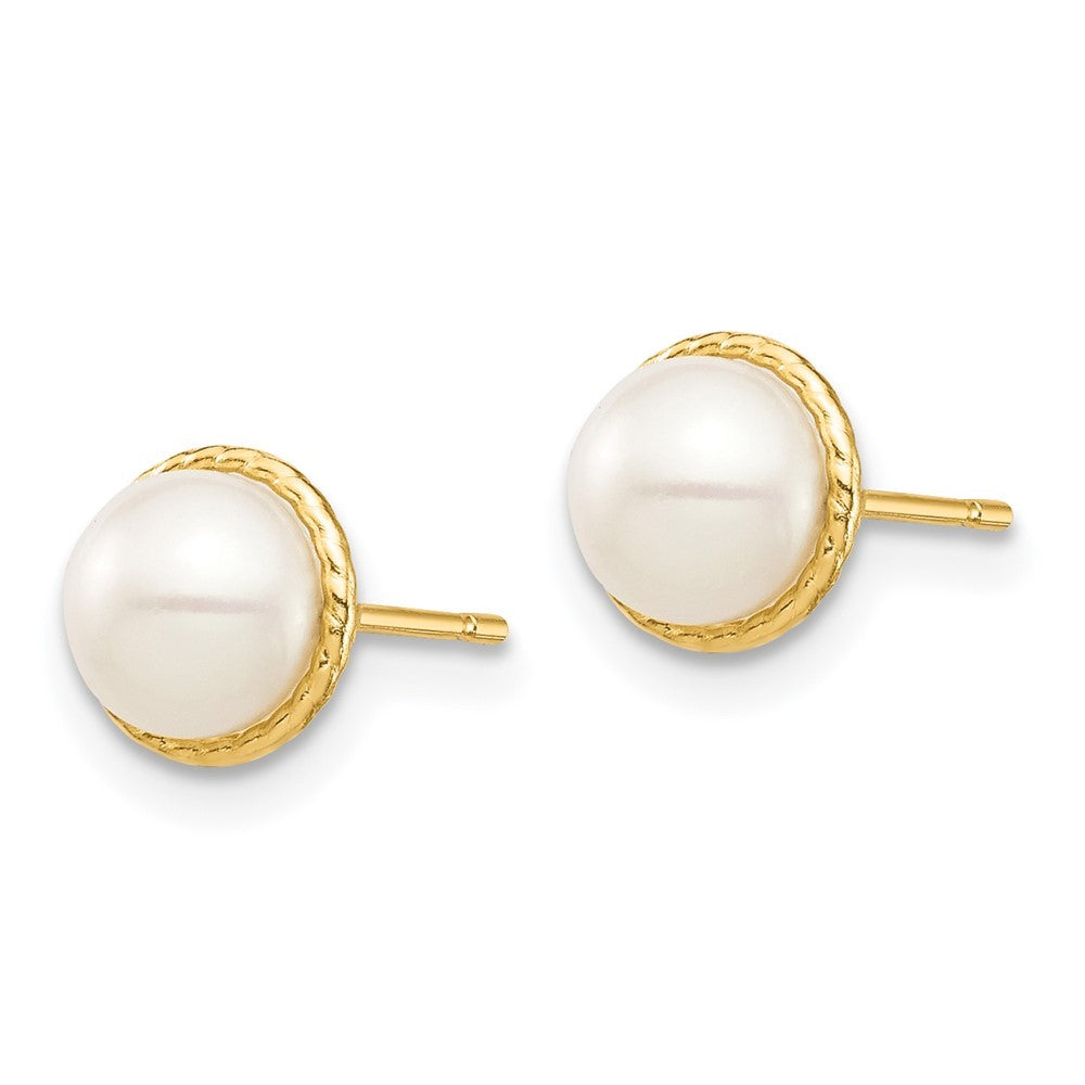 14k Yellow Gold 5-6mm Freshwater Cultured Pearl Earrings with Silicone Backs