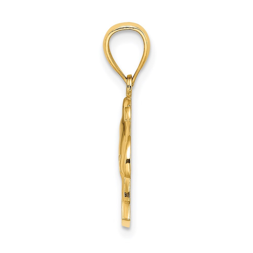 14k Yellow Gold KEY WEST Dolphin Charm Pendant for Women