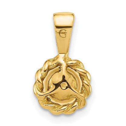 14k Yellow Gold 5-6mm Button White Cultured Pearl Twisted Edge Pendant