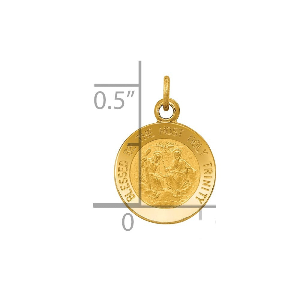 14k Yellow Gold Holy Trinity Medal Charm Pendant