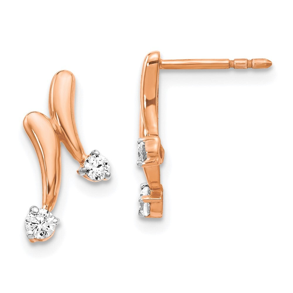 14k Rose Gold Diamond Drop & Dangle Earrings