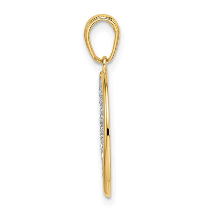 14k Yellow Gold & White Rhodium Diamond-cut Shooting Star Pendant