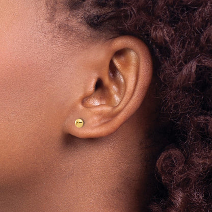 14k Yellow Gold Polished 4.5mm Button Stud Earrings Gift for Women