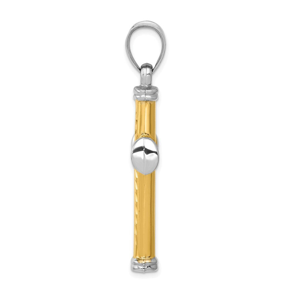 14k Two-tone Gold and Rhodium Reversible Cross Pendant for Women