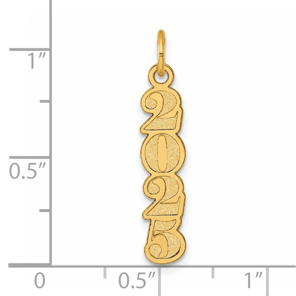 14k Yellow Gold Polished and Satin Vertical 2025 Charm