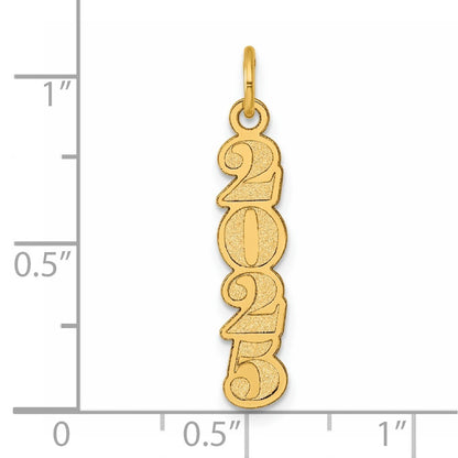 14k Yellow Gold Polished and Satin Vertical 2025 Charm