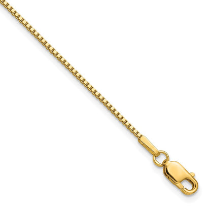 14k Yellow Gold 7 inch 1.1mm Box Bracelet