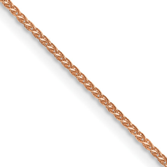14K Rose Gold 16 inch 1.05mm Diamond-cut Spiga Chain Necklace