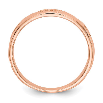 14k Rose Gold Footprints Ring