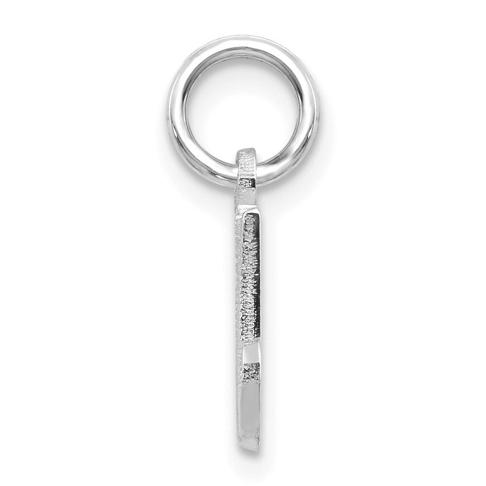 14k White Gold Casted Script Letter M Initial Charm Pendant for Women