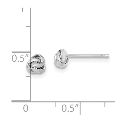 14k White Gold Polished Love Knot Stud Earrings Gift for Women