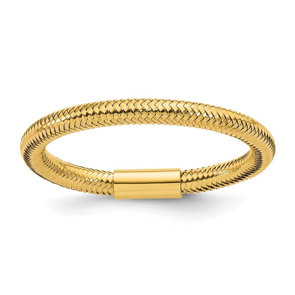 14k Yellow Gold Polished Mesh Stretch Ring