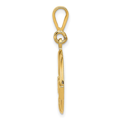 14k Yellow Gold Claddagh Pendant