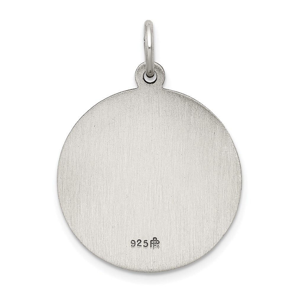 Sterling Silver Antiqued Saint Luke Medal Pendant Holiday Gift for Women