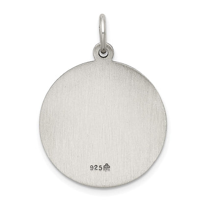 Sterling Silver Antiqued Saint Luke Medal Pendant Holiday Gift for Women