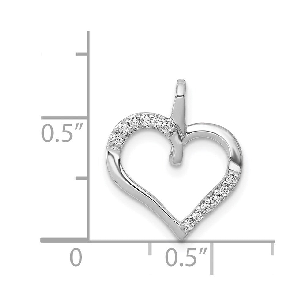 14k White Gold 1/15ct. Diamond Heart Pendant for Women