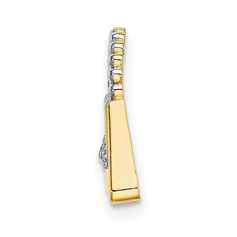 14k Yellow Gold and Rhodium Purse Slide Pendant for Women