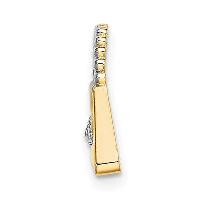 14k Yellow Gold and Rhodium Purse Slide Pendant for Women
