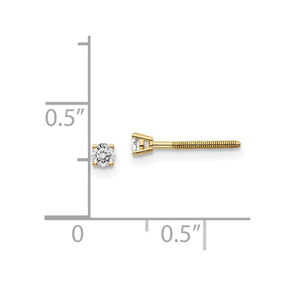 14k Yellow Gold .10ct. SI3 G-I Diamond Thread on/off Stud Earrings