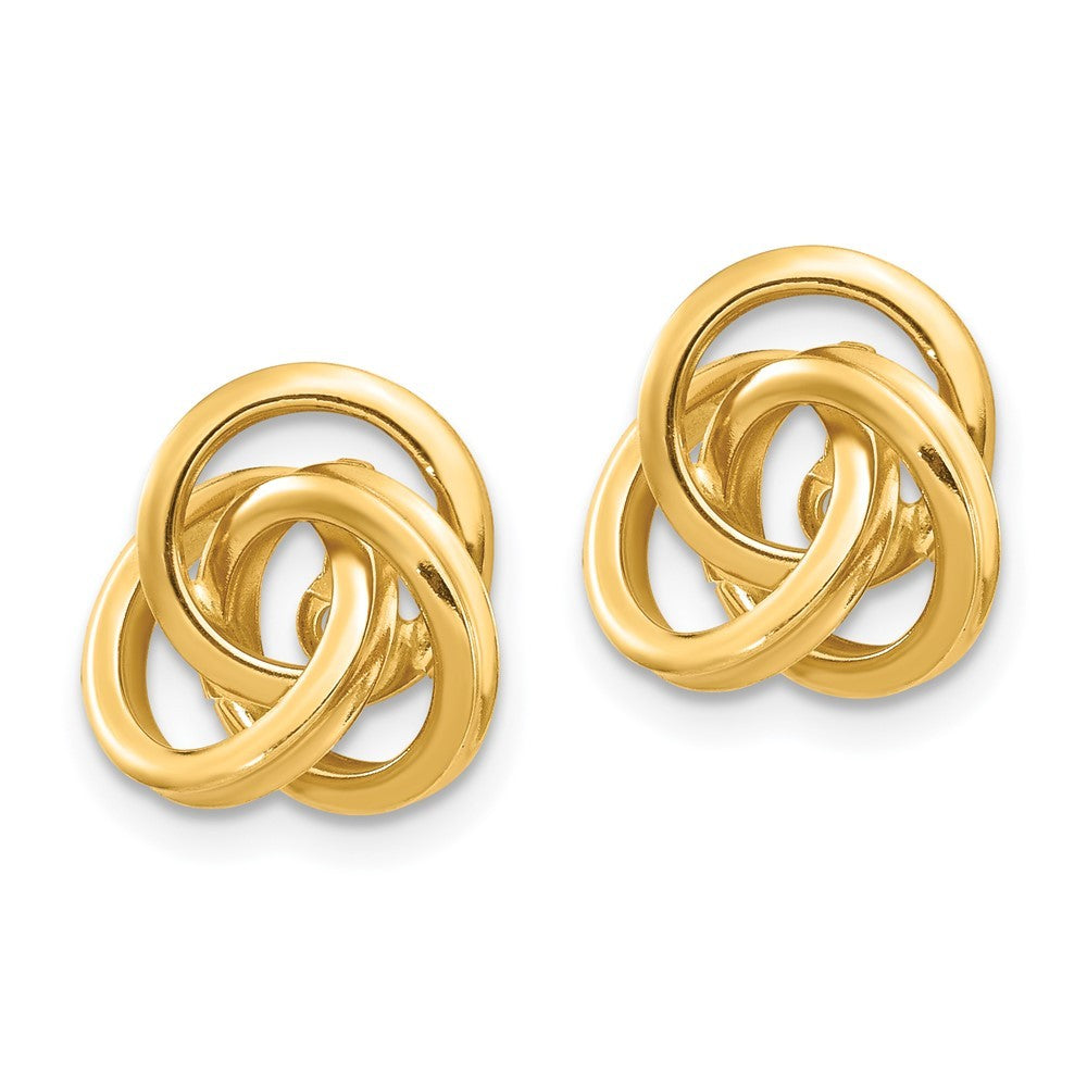 14k Yellow Gold Polished Love Knot Earring Jackets