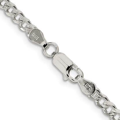 Sterling Silver 3.8mm Pav� Curb Chain Necklace