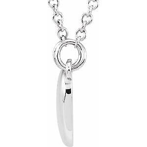 14k White Gold Heart 18" Necklace Gift for Women